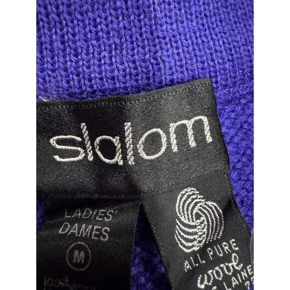Vintage SLALOM Purple Wool Ski Sweater Womens size Medium - Picture 7 of 7